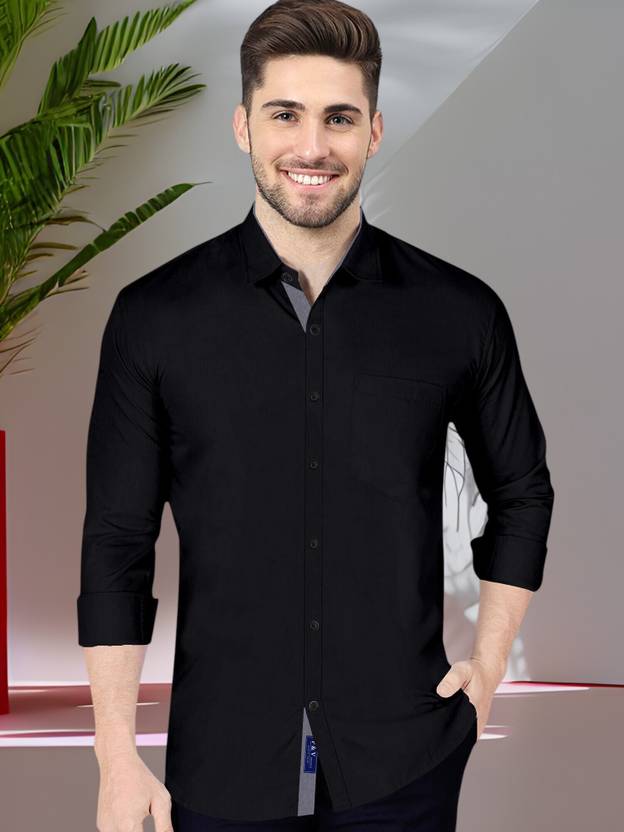 Men Regular Fit Solid Spread Collar Formal Shirt - Image 3