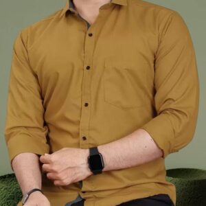 Men Regular Fit Solid Spread Collar Formal Shirt