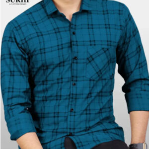Men Regular Fit Checkered Spread Collar Casual Shirt