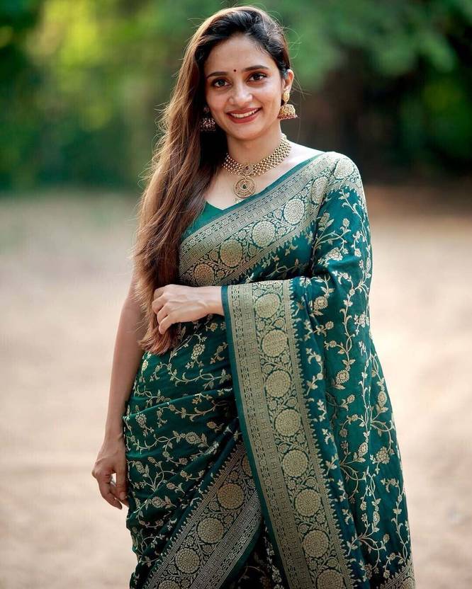 Woven Kanjivaram Pure Silk, Fashion Art Silk Saree - Image 2