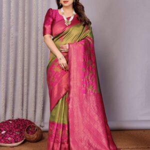Woven Kanjivaram Pure Silk, Fashion Art Silk Saree