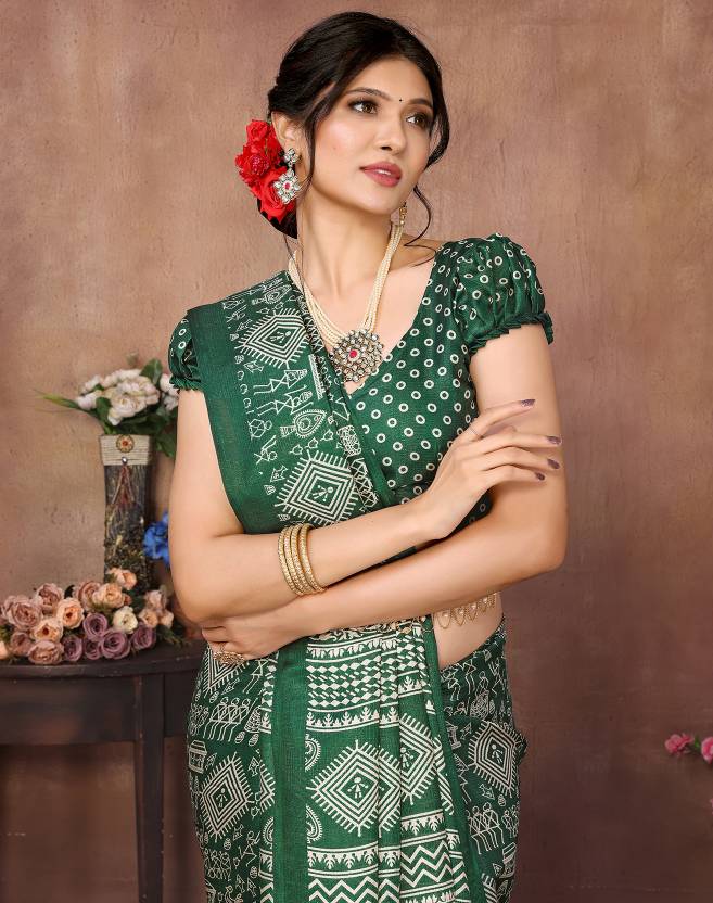 Printed Daily Wear Art Silk Exclusive Saree - Image 4