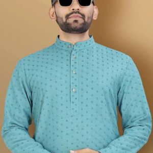 Men Self Design Jacquard Straight Punjabi