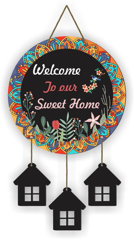 World Stylish Wooden Welcome To Our Sweet Home Wall Hanging