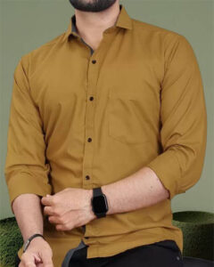 Men Regular Fit Solid Spread Collar Formal Shirt