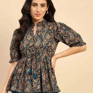 Women Embroidered Viscose Rayon Straight Ladies Kurti