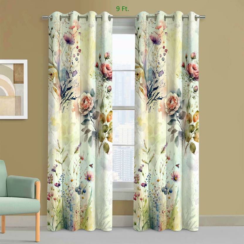 Abshant 274 cm (9 ft) Long Door Polyester Room Darkening Curtain - Image 3