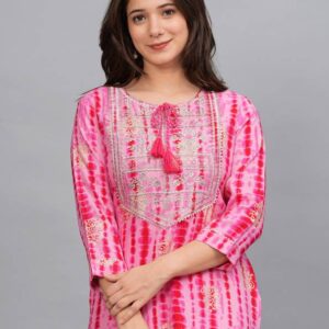 Elegant Embroidered Rayon Kurti for Women